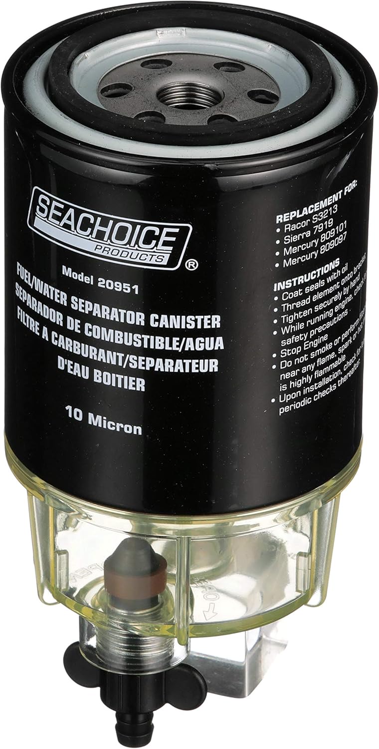 Seachoice 20931 Outboard Engine Fuel/Water Separating Filter Kit, 10 Micron : Boat Fuel Filters : Sports & Outdoors