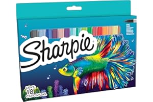 Sharpie Permanent Marker Set, Limited Edition Colour Assortment, Fine Point, 18 Count Marker Pens, Back to School Set