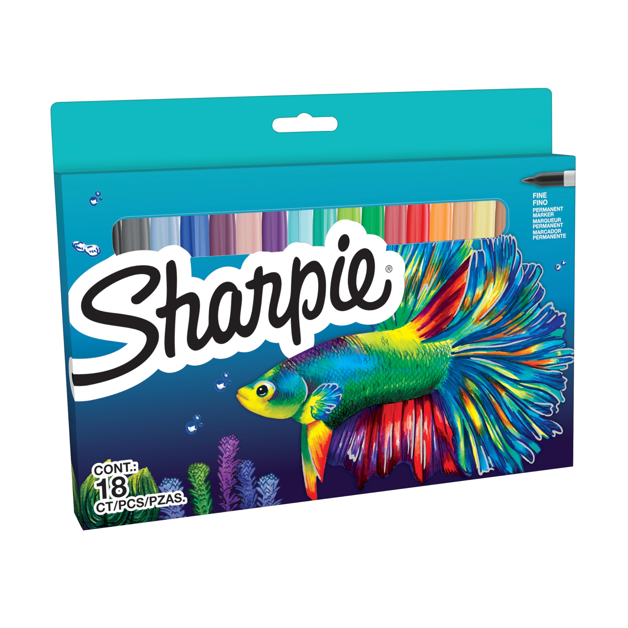 Sharpie Permanent Marker Set | Limited Edition Colour Assortment | Fine Point | 18 Count Marker Pens | Back to School Set
