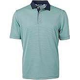 Cutter & Buck Mens Virtue Eco Pique Micro Stripe Recycled Mens Polo