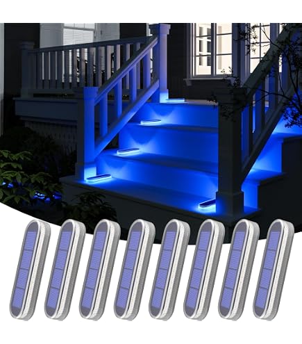 SunFlickt Solar Dock Lights 2-Pack – IP68 Waterproof, Blue LED, Driveway/Step/Pathway Marking Lights