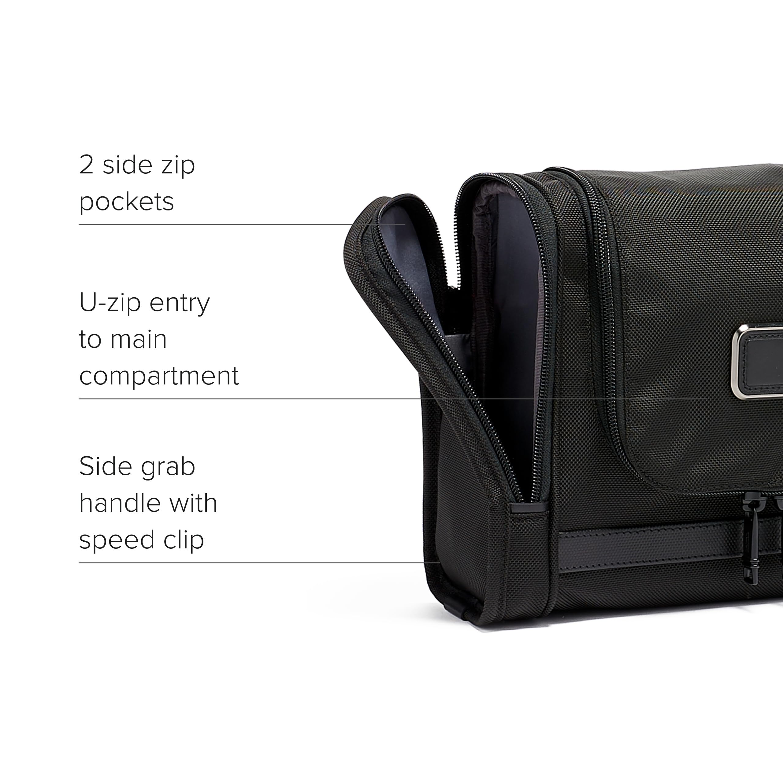 TUMI - Alpha Hanging Travel Kit - Toiletries and Cosmetics Organizer - Travel Essentials Bag with Hooks & Pockets - Black