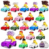 40 Pcs Jeep Ducks with Tags for Ducking,3.9 Inch The Shape of a Vehicle,20 Jeep Ducks +20 Wig Rubber Ducks for Baby Bath Toy Party Favors Car Dashboard Decor
