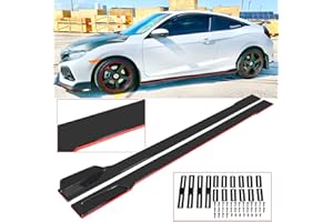 goodfitment - Universal Rocker Panel Extension Lower Side Skirts Body Kit 2M/78.7inch Black (2.2M, Black&Red)