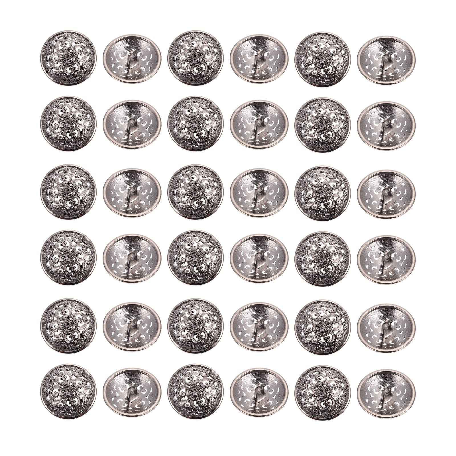 Milisten 30pcs Metal Round Flat Buttons Coats Buttons Jacket Button Shirt Suit Trousers Buttons for DIY Craft Sewing Buttons Black 25mm