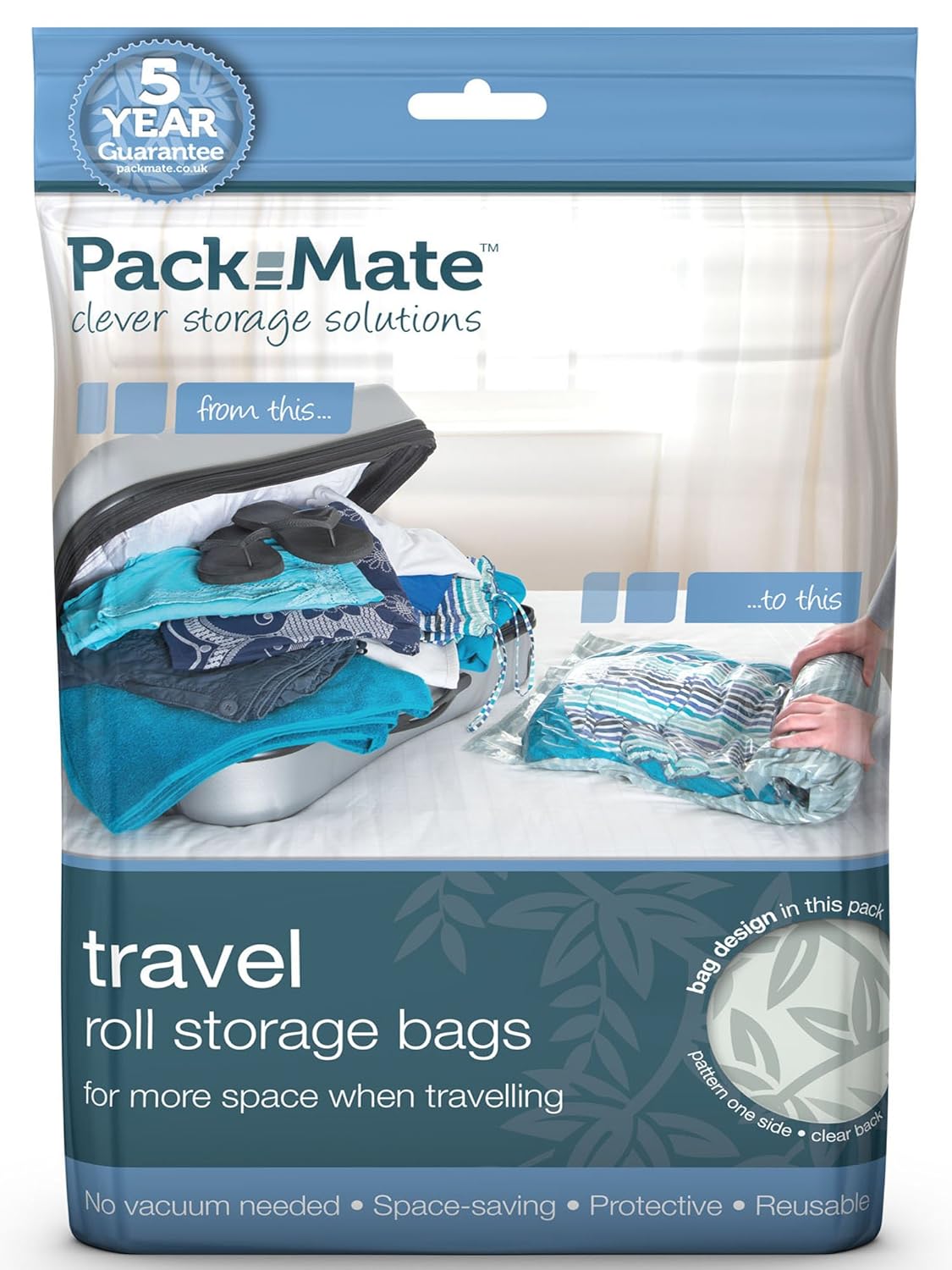 Packmate ® 2 Roll Up Travel Vacuum Space Saver Storage Bags For