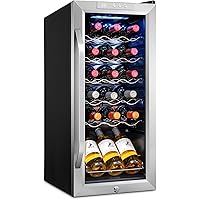 Ivation 18 Bottle Compressor Wine Cooler Refrigerator w/Lock | Large Freestanding Wine Cellar For Red, White, Champagne…