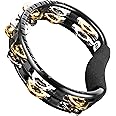 Meinl Percussion Traditional Tambourine, Handheld Half-Moon Shape with Synthetic Frame — NOT Made in China — Double Row Dual Alloy Jingles, 2-Year Warranty (TMT1M-BK)