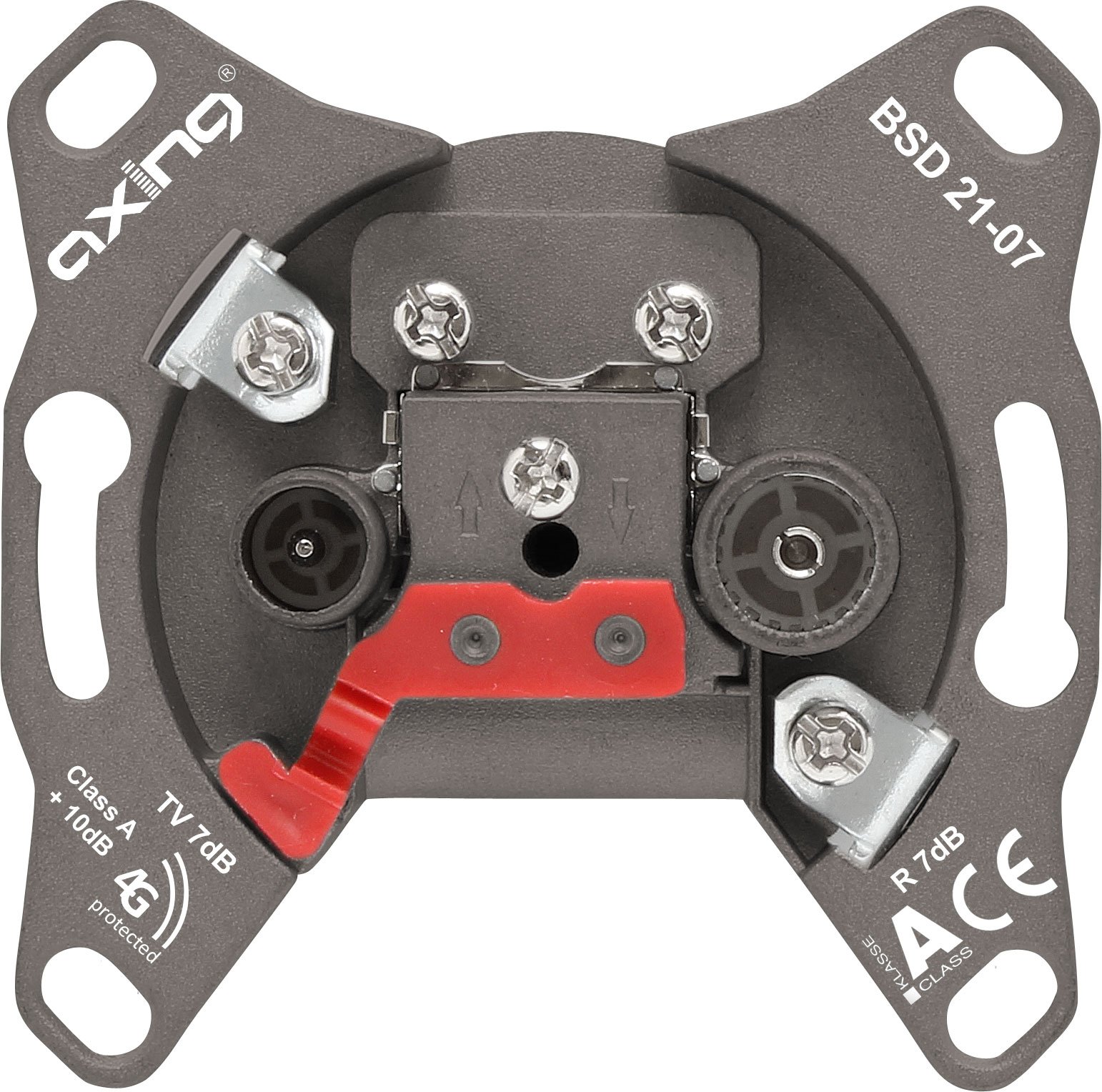Axing BSD 21-07 2-Port Broadband antenna aerial wall outlet socket loop-through type 7,5 dB tap loss