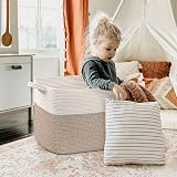 TIMEYARD Extra Large Storage Basket 85L Rectangle Cotton Rope Brown 60x40x35 cm view 5