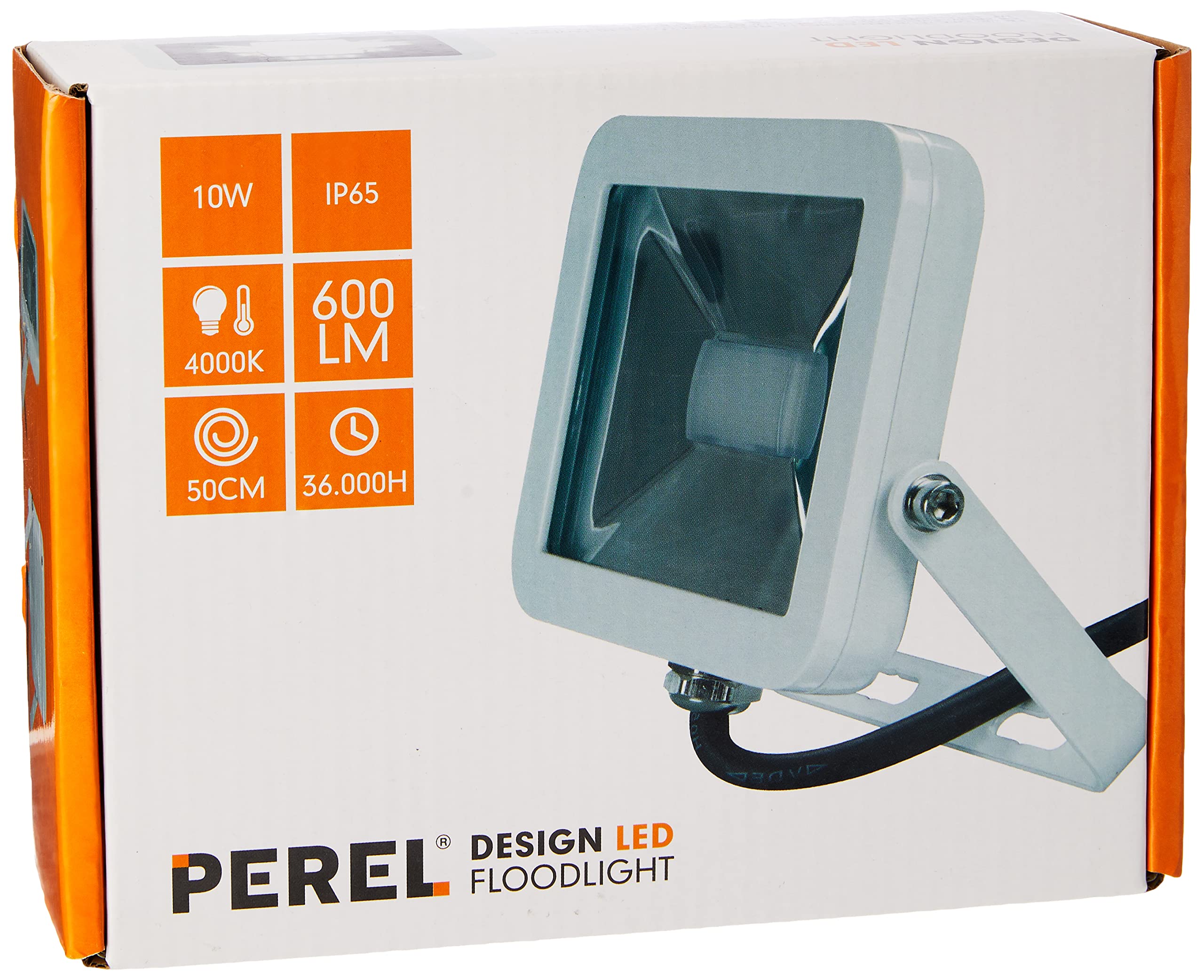 PEREL Design LED Floodlight 10 Watt 7.5 x 6.5 x 14.5 cm white/LEDA4001NW W