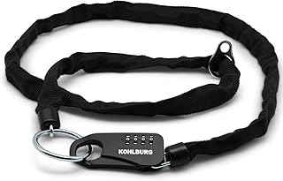 KOHLBURG sicheres Taschenschloss aus Kette &amp; Zahlencode 129cm lang - robuste Sicherheit als Kinderwagenschloss, Skischloss, Snowboardschloss &amp; Schloss für Motorradhelm - 3mm Starkes Zahlenschloss