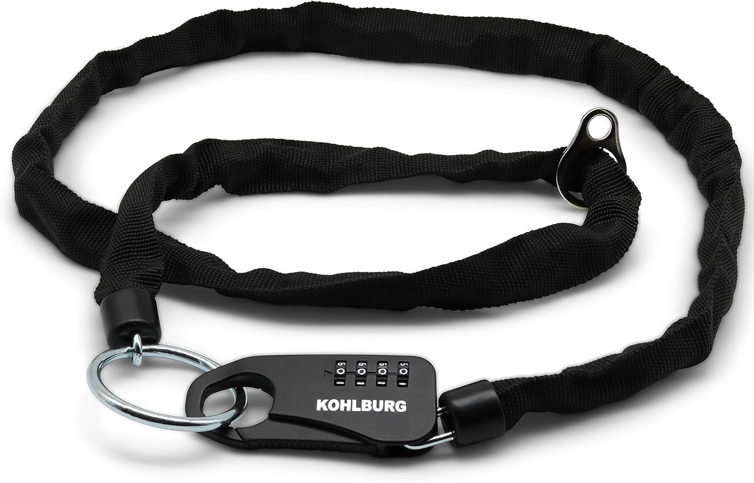 KOHLBURG sicheres Taschenschloss aus Kette &amp; Zahlencode 129cm lang - robuste Sicherheit als Kinderwagenschloss, Skischloss, Snowboardschloss &amp; Schloss für Motorradhelm - 3mm Starkes Zahlenschloss