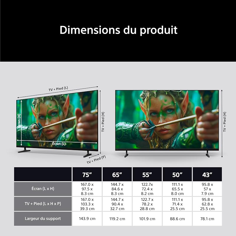 BRAVIA 2ⅡTV 50 Pouces; Smart TV 4K (Google TV); processeur X1; Conversion ascendante 4K; Compatible Dolby Atmos et DTS:X; Compatible PS5; modèle 50S25M2; année 2026 — photo 5 sur 8
