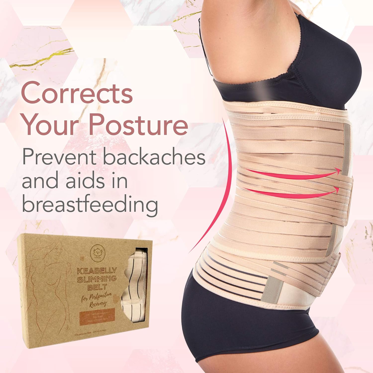 3 in 1 Postpartum Belly Support Recovery Wrap - Belly Band for Postnatal, Pregnancy, Maternity - Girdles for Women Body Shaper - Tummy Bandit Waist Shapewear Belt (Classic Ivory, One Size): Health & Personal Care