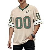 Jersey Shirts for Men Oversized Number Graphic Tees V Neck Y2k Jersey Vintage Streetwear Short Sleeves Tops