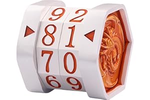 ALOBGHDC Metal MTG Life Counter Wheel Health Tracker Life Counter MTG Foundations Metal Dragon Life Counter Dial Game Gifts for MTGs TTRPGs Compatible Table top Cards and Board Games(Pearl Silver_Yellow)