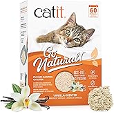 Catit Go Natural Pea Husk Clumping Cat Litter, Tofu, Vanilla 5.6 kg, Dust Free & Lightweight Cat Litter, Easy to Scoop Litier