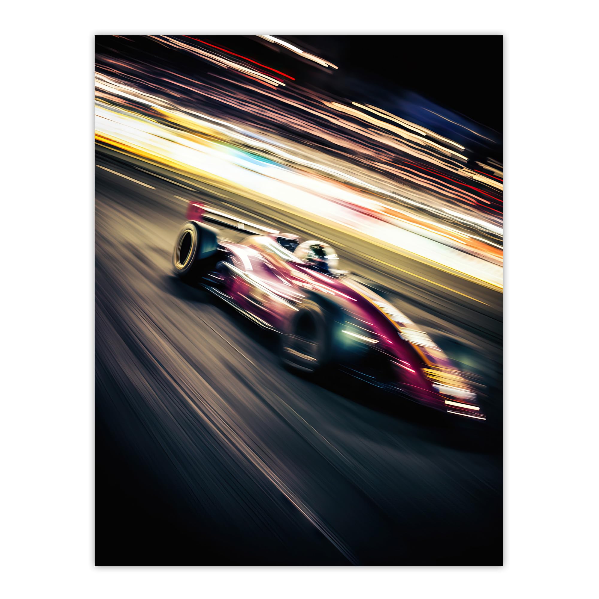 Artery8 Motorsport F1 F2 Speed Blur Photo Action Shot Racing Fan For Him Man Cave Extra Large XL Wall Art Poster Print