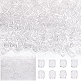 DodoBeads 160pcs 1112mm Clear Silver Glitter Jumbo Hair Beads for Braids, Acrylic Pony Beads