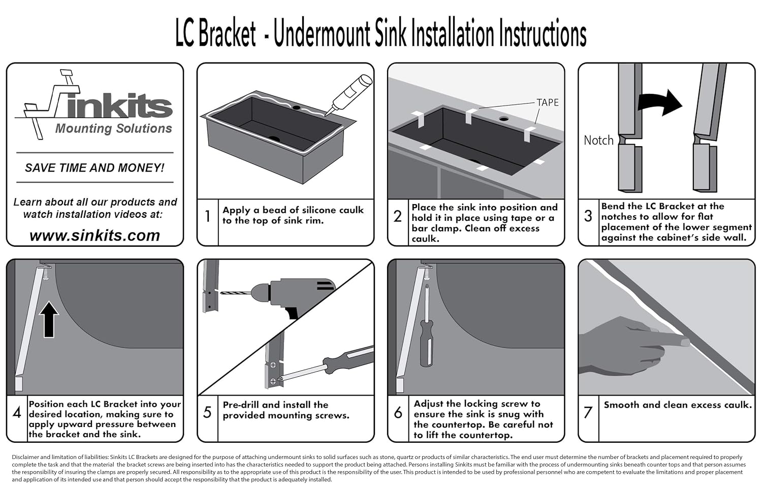 Replaces Sink Clips So No Epoxy Or Drilling Into Countertop Sinkits Mounting Solutions Made In Usa Sinkits Mounting Solution S Lc Bracket Undermount Sink Brackets For Quick And Easy Sink Installation Or Fallen