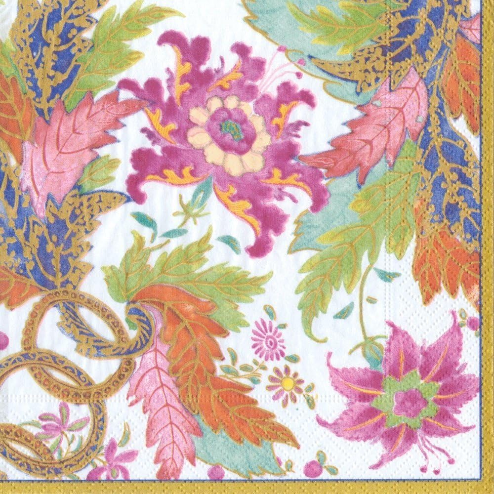 Caspari Tobacco Leaf Paper Dinner Napkins, Pack of 20, White Amazon.co