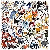 60pcs Warriors Cat Stickers for Kids,Vinyl Waterproof Decal for Water Bottle Laptop Toy Sticker for DIY Decorate Bumper Phone Hard Hat Kids Teens Gifts (Warriors cat)