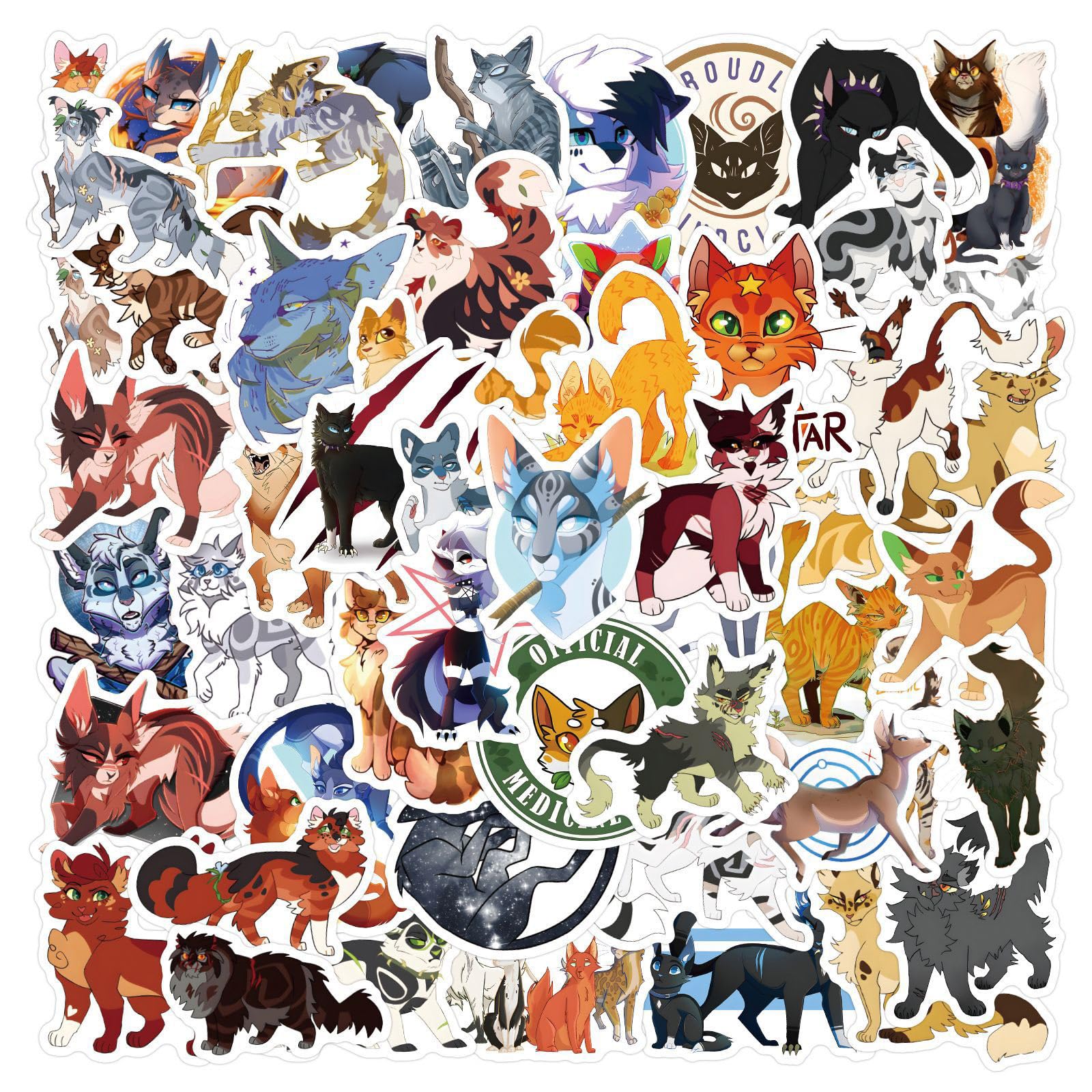 Photo 1 of 60pcs Warriors Cat Stickers for Kids,Vinyl Waterproof Decal for Water Bottle Laptop Toy Sticker for DIY Decorate Bumper Phone Hard Hat Kids Teens Gifts (Warriors cat)
