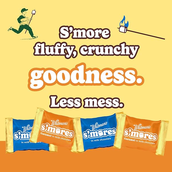 WHITMAN’S S’MORES CARAMEL MILK CHOCOLATE CANDY, BAG 7.3. OZ