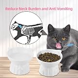 MEETOZ Ceramic Elevated Cat Bowls - 2 Wide Raised Bowls, Whisker Friendly view 4