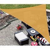 AsterOutdoor Sun Shade Sail Triangle 16' x 16' x 16' UV Block Canopy for Patio Backyard Lawn Garden Outdoor Activities, Sand