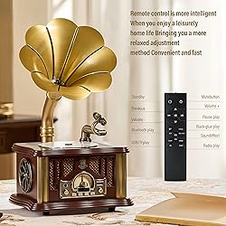 Vintage Gramophone CD Player, 5.3 Bluetooth