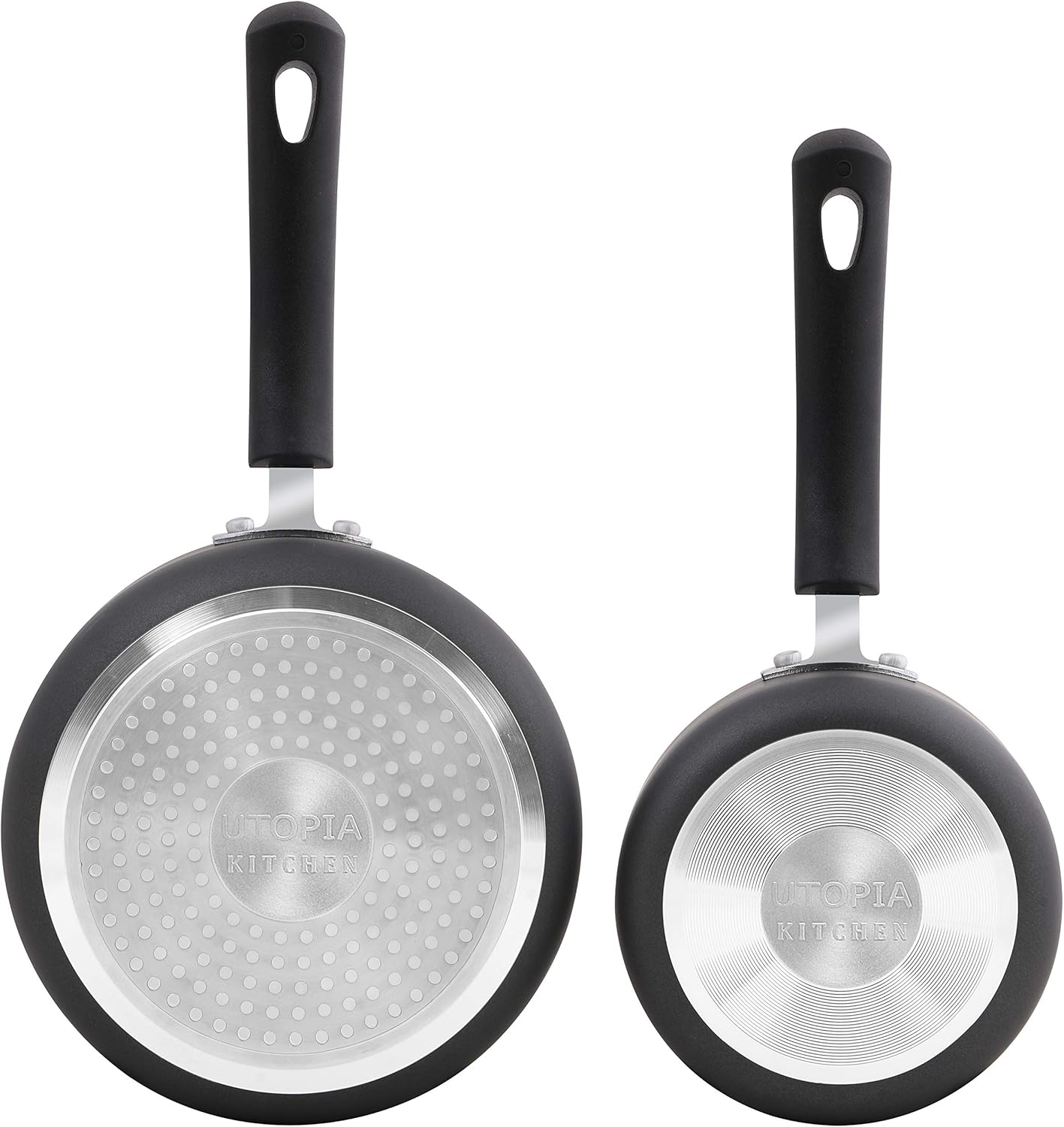 Utopia Kitchen Nonstick Saucepan Set - 1 Quart and 2 Quart - Glass Lid - Multipurpose Use for Home Kitchen or Restaurant: Kitchen & Dining
