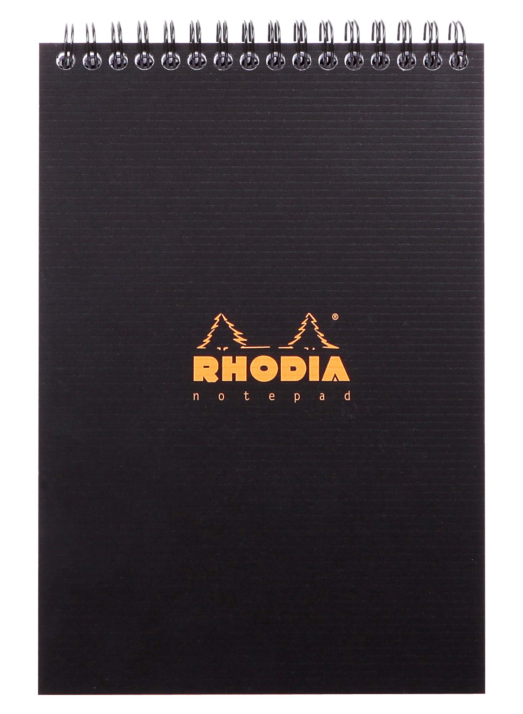 RHODIA 16920C - Spiral Notebook (Full Bound) Notepad Black A5 | Small Tiles | 80 Detachable Sheets - Clairefontaine Paper 90g - Polypro Cover (Plastic) - Rhodiactive