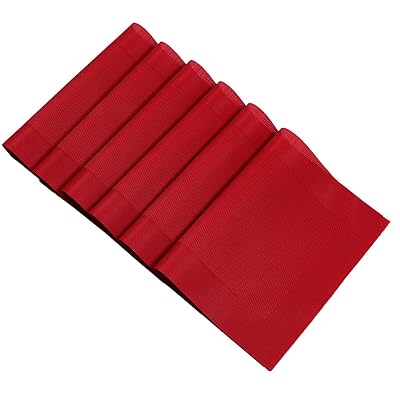 Buy U Artlines Placemat Crossweave Woven Vinyl Non Slip Insulation Placemat Washable Table Mats Set 6pcs Placemats Dk Red Online In Turkey B07cwrhlbq