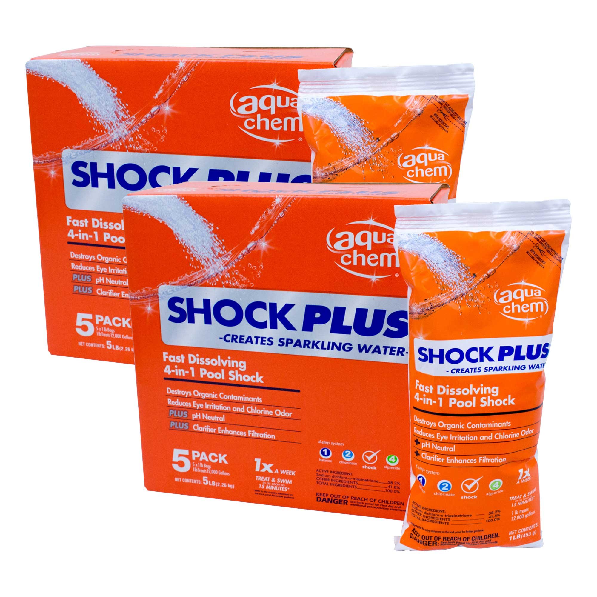 Aqua Chem 12001AQU-02 Plus Swimming Pool Shock, 10-Pack , White
