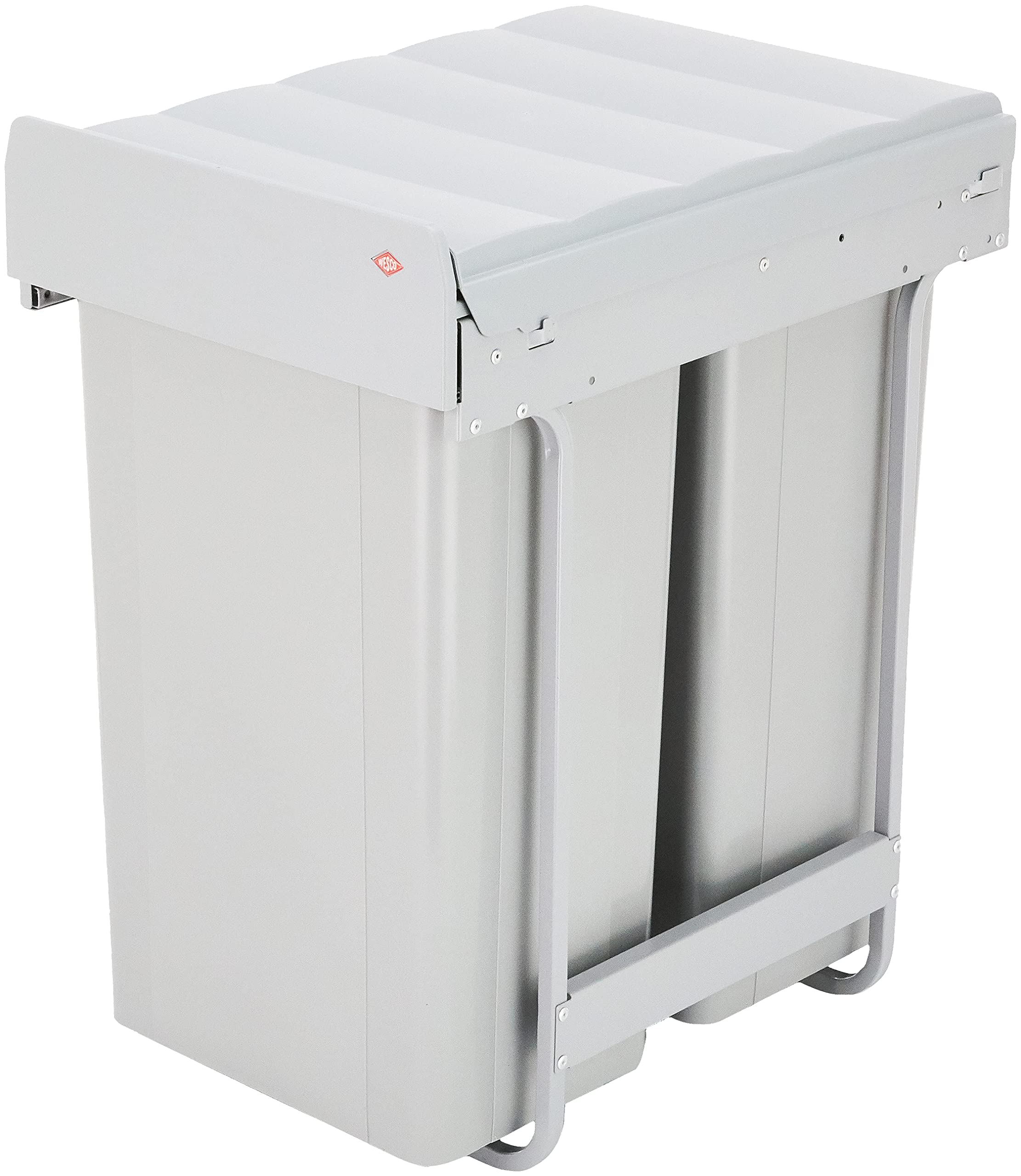 Wesco Bio-Double 40 DT-32 Built-in Waste Bin 338 x 585 x 485 mm 2 x 32 litres Aluminium Grey, Alloy Steel Plastic, Gray, Korpusbreite (mm): 400
