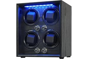 ORYX Watch Winder 4 for Automatic Watches Box, Watch Rotator for Large Watches with LED Light, Rotating Watch Case, Quad Watc