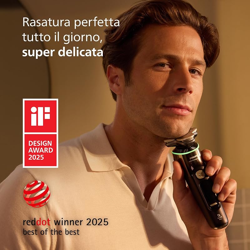 Shaver i9000 Prestige Ultra, rasoio elettrico Wet & Dry, tecnologia Skin IQ Pro, triplo sistema Lift & Cut, lame di precisione NanoTech 360º, 5 modalità di rasatura, modello XP9405/31