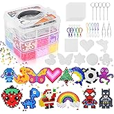 Fuse Beads Kit for Kids: 10000PC Melty Beads Set, 5MM Iron Melting Beads Craft Kit with 8 Pegboards,5 Ironing Paper and Accessories, Arts and Crafts Set Toys Gifts for Boys Girls Christmas Birthday