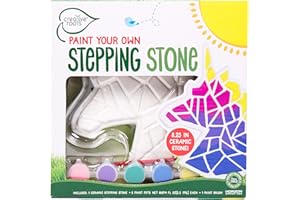 Creative Roots Mosaic Unicorn Stepping Stone, Includes 7-Inch Ceramic Stone & 6 Vibrant Paints, DIY Garden Stepping Stone Kit for Kids Ages 6+