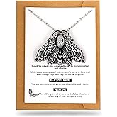 HAQUIL Moth Necklace Gothic Goth Wiccan Luna Moth Moon Pendant Witch Jewelry Gift for Women Men and Women Moth Lover Pendant Gifts