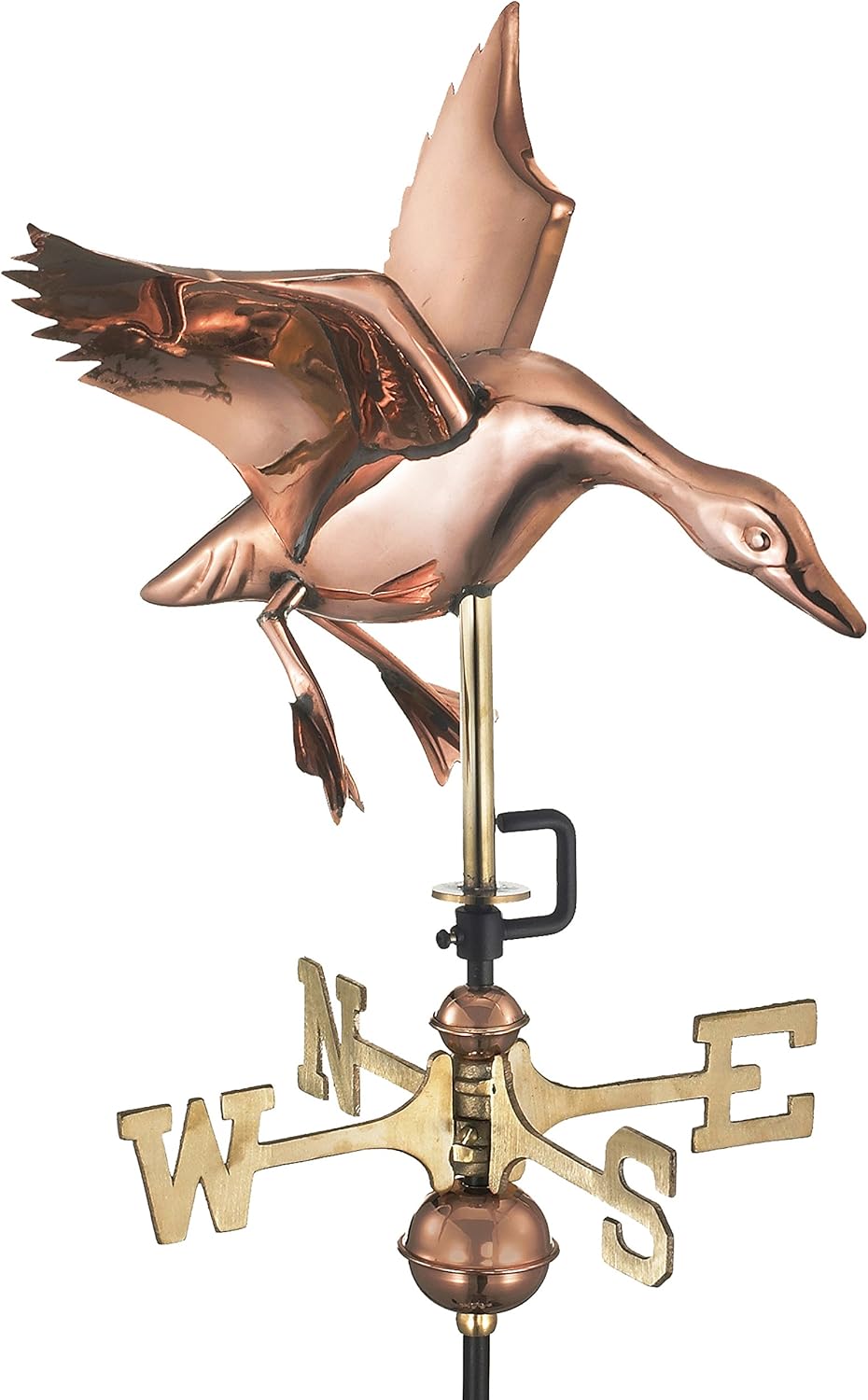 Weathervanes - Good Directions 804PR Landing Duck Cottage Weathervane, Polished Copper with Roof Mount