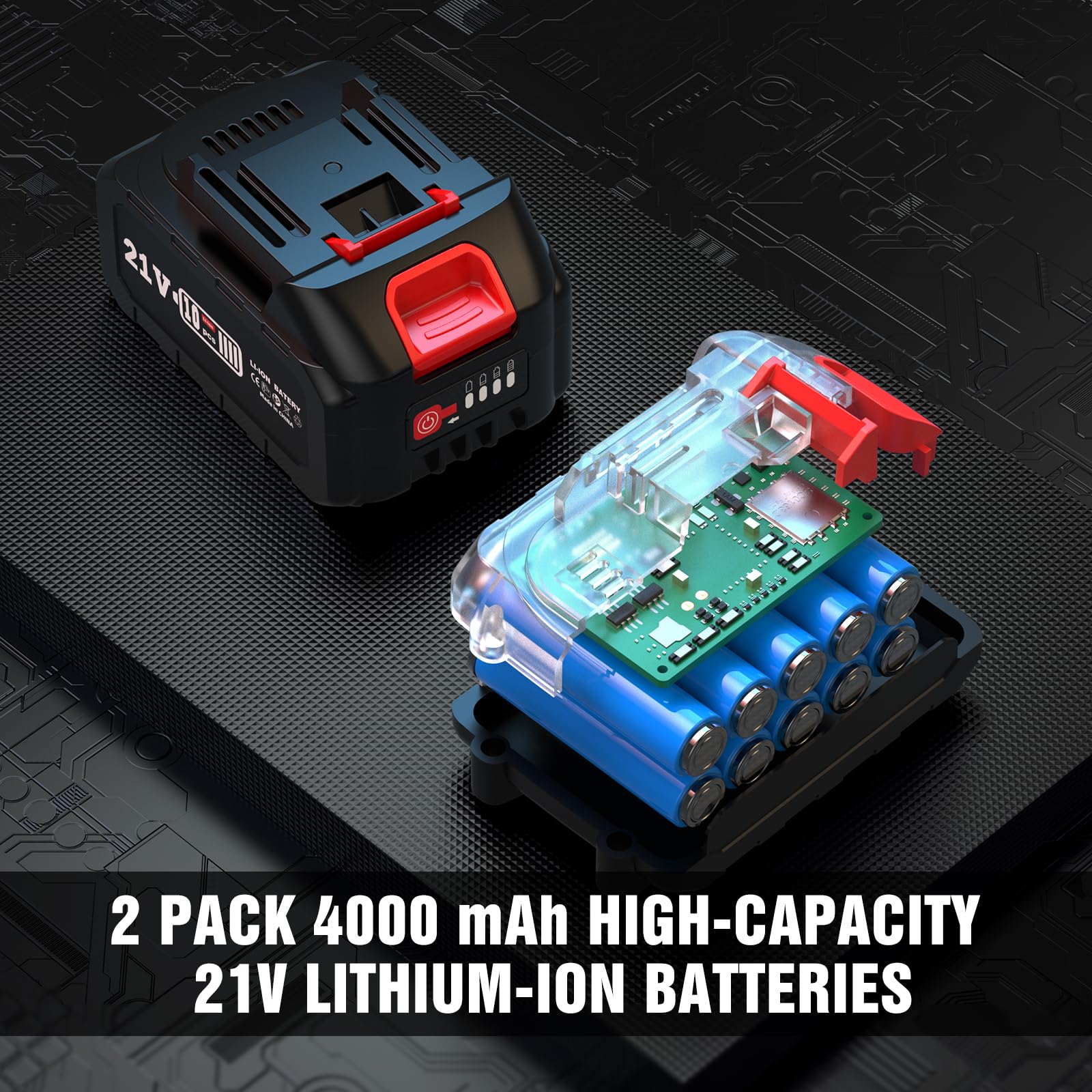 Avhrit 2025 Aktualisierter Akku Bohrhammer, mit 2 Pack Tragbarem Lithium-Akku (21V), Bürstenlosem Motor, 3 Funktionen Akku Schlagbohrschrauber für den Heimgebrauch und Professionelle Bauarbeiten 3