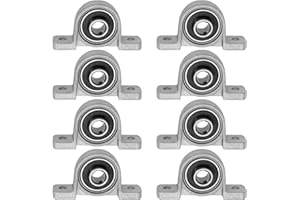 SG Store 8pcs KP08 Pillow Block Bearings Vertical Pillow Block Bearings Zinc Alloy Flange Bearings 8mm Inner Diameter Self-Aligning Bearings for 3D Printers
