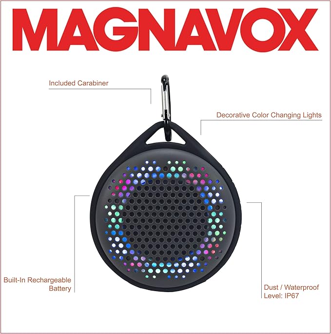 magnavox waterproof bluetooth speaker