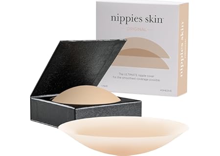 Nippies Nipple Covers for Women - Reusable Sticky Silicone Pasties with Tra...