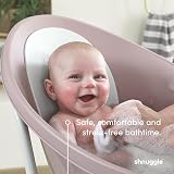 Shnuggle Newborn Baby Bath Taupe Beige with Bum Bump Headrest Plug view 7