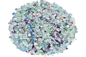 SUNYIK Fluorite Tumbled Chips Stone Crushed Crystal Quartz Pieces Irregular Shaped Stones 1pound(about 460 gram)