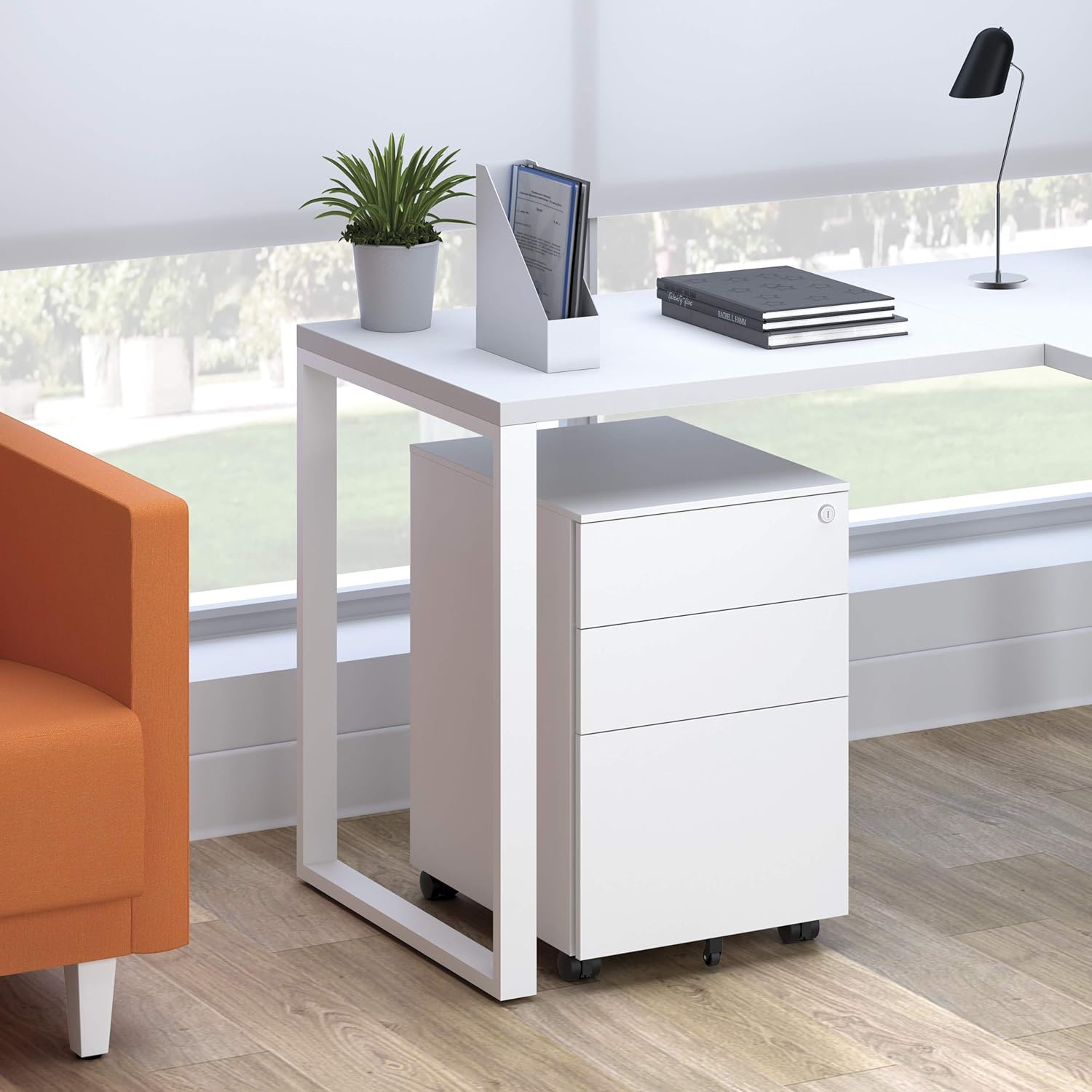 Amazon Com Hon Basyx Commercial Grade Mobile Steel Pedestal Filing Cabinet Standard White Furniture Decor